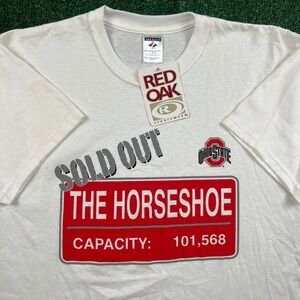 VTG NWT Ohio State Buckeyes The Horseshoe Stadium T-Shirt Mens Large White Y2K